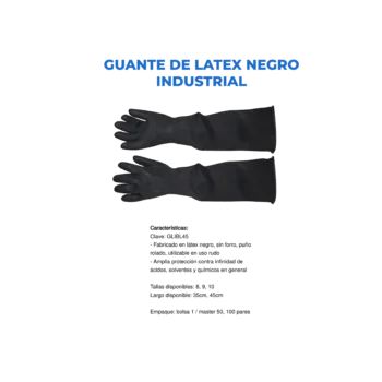 Guante De Látex Negro Industrial