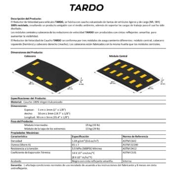 Tardo Modular Central
(Vulcanizado)