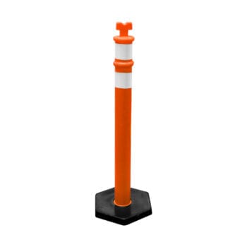 Poste Alineador Con Base Naranja Con 2 Reflejantes